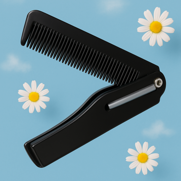 Lucjan's Grooming Co plastikowy grzebień kieszonkowy – męski grzebień do włosów i brody, lekki, poręczny, idealny do codziennego użytku