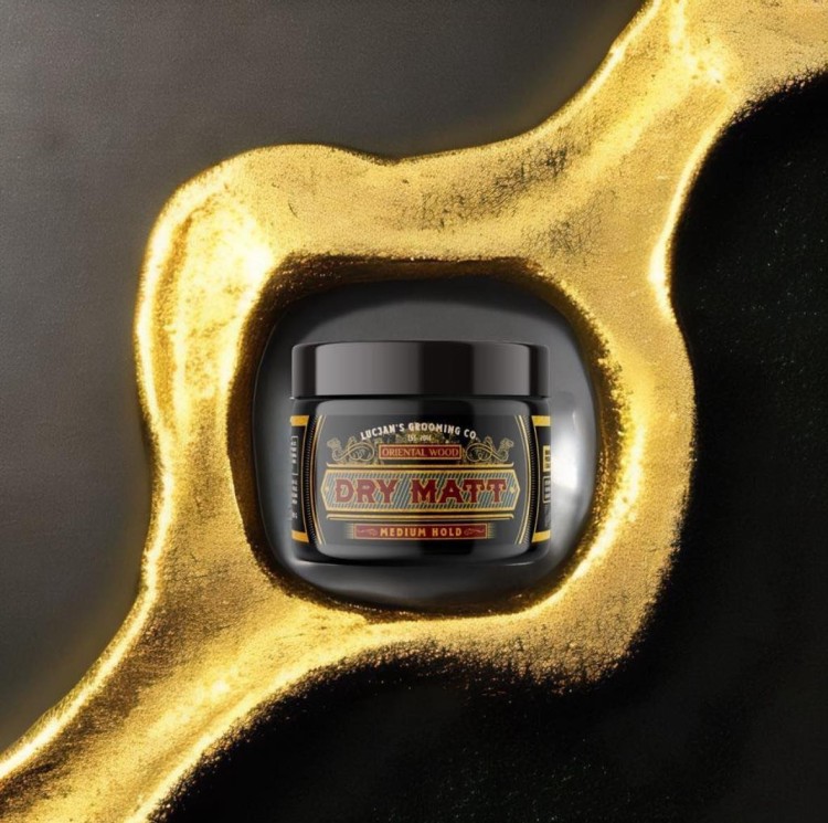 Lucjan's Grooming Co Dry Matt – matowa pomada do stylizacji włosów dla mężczyzn, średnie utrwalenie, ultramatwe wykończenie